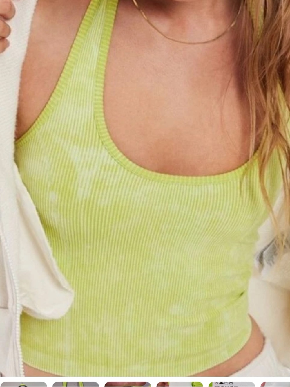 AEO Green Ribbed Halter Top